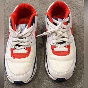 Nike Kids White and Red Sneakers